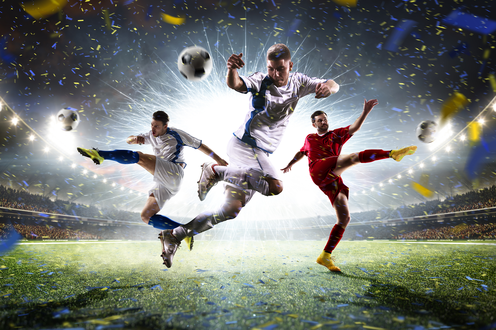 中国的足球队比赛现场